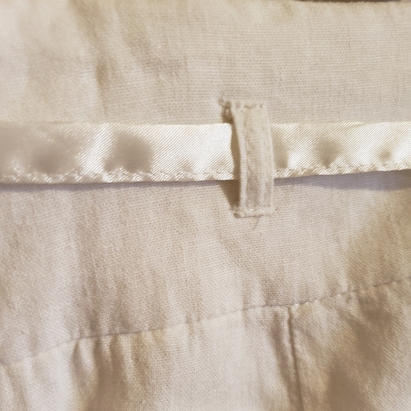 Suzy Shier Skirt A-Line Linen White Silk Ribbon Belt Back Zip Boho Woman 27 EUC - Picture 4 of 11
